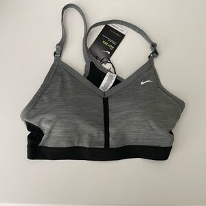 Nike Indy Sports Bra- grey black size large NWT